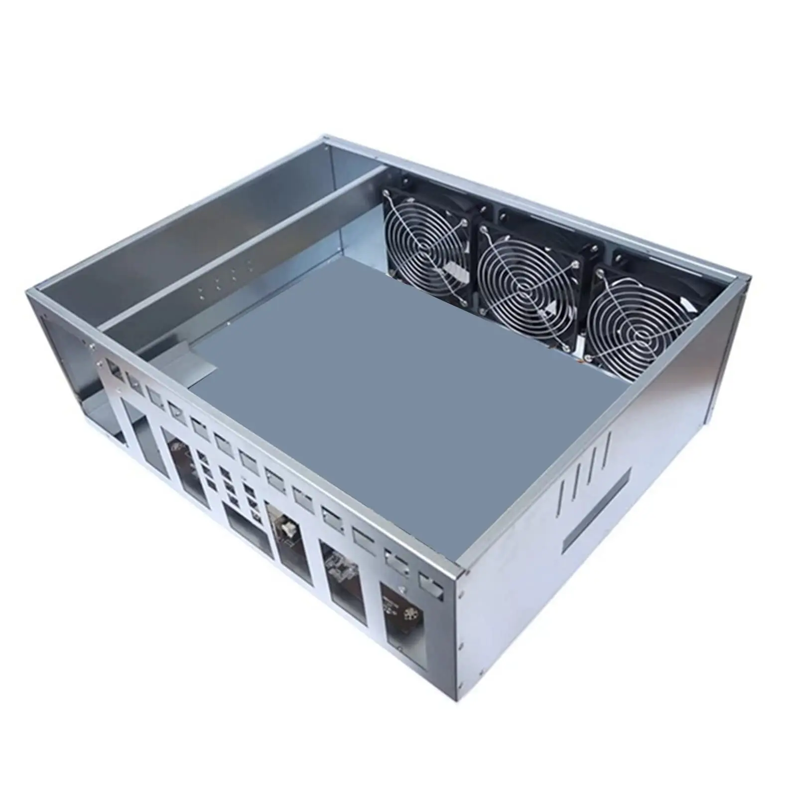 Graphics Card Server Case w/ 3 Fans For 5 GPU X79 Motherboard Mining Rig Chassis