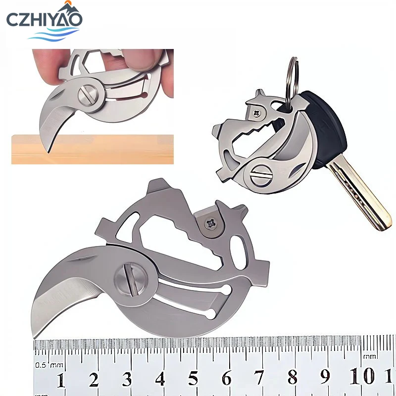 

CZHIYAO 1PC Portable Multitool Folding Knife - Mini Outdoor Survival Tool With Screwdriver Function For Package Opening And Self