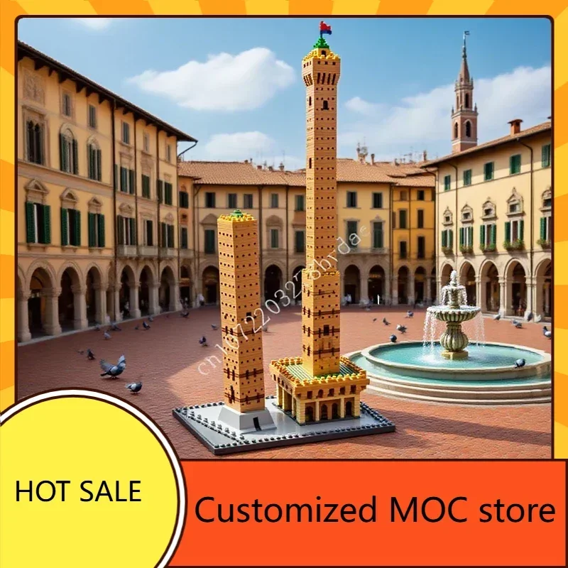 8156PCS LE DUE TORRI Bologna Holiday MOC Puzzle StreetView Architecture Creative Holiday Birthdayal Toy Christmas Gift Adult Age