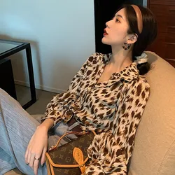 2024 Summer Women Satin Blouse Leopard Print Half Sleeve Loose Casual Shirts Women Autumn Fashion Vintage Tops Elegant Blusas