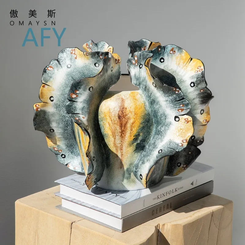 Hand Painted Butterfly Ceramic Vase for Home Decor Living Room Decoration Creative Ceramic Ornament for Modern Farmhouse