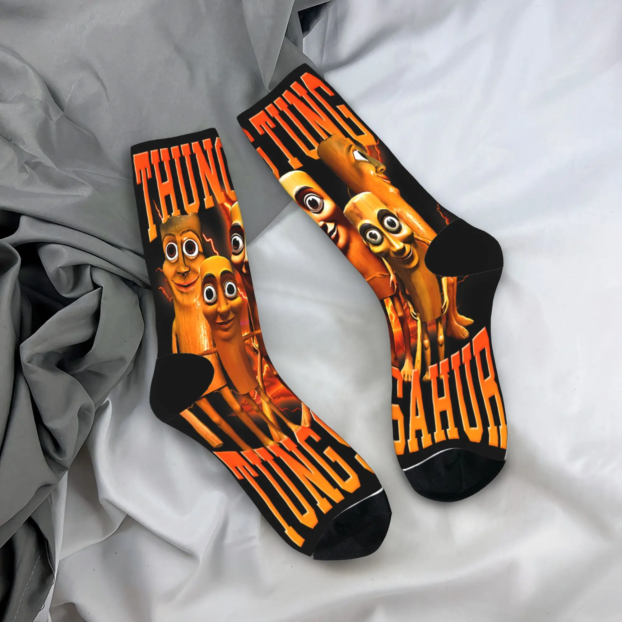 Tung Tung Tung Sahur Calcetines Divertidos con Memes, Calcetines de Ocio para Hombre, Calcetines de Running Suaves de Talla Mediana, Diseño Otoñal, Calcetines Antideslizantes