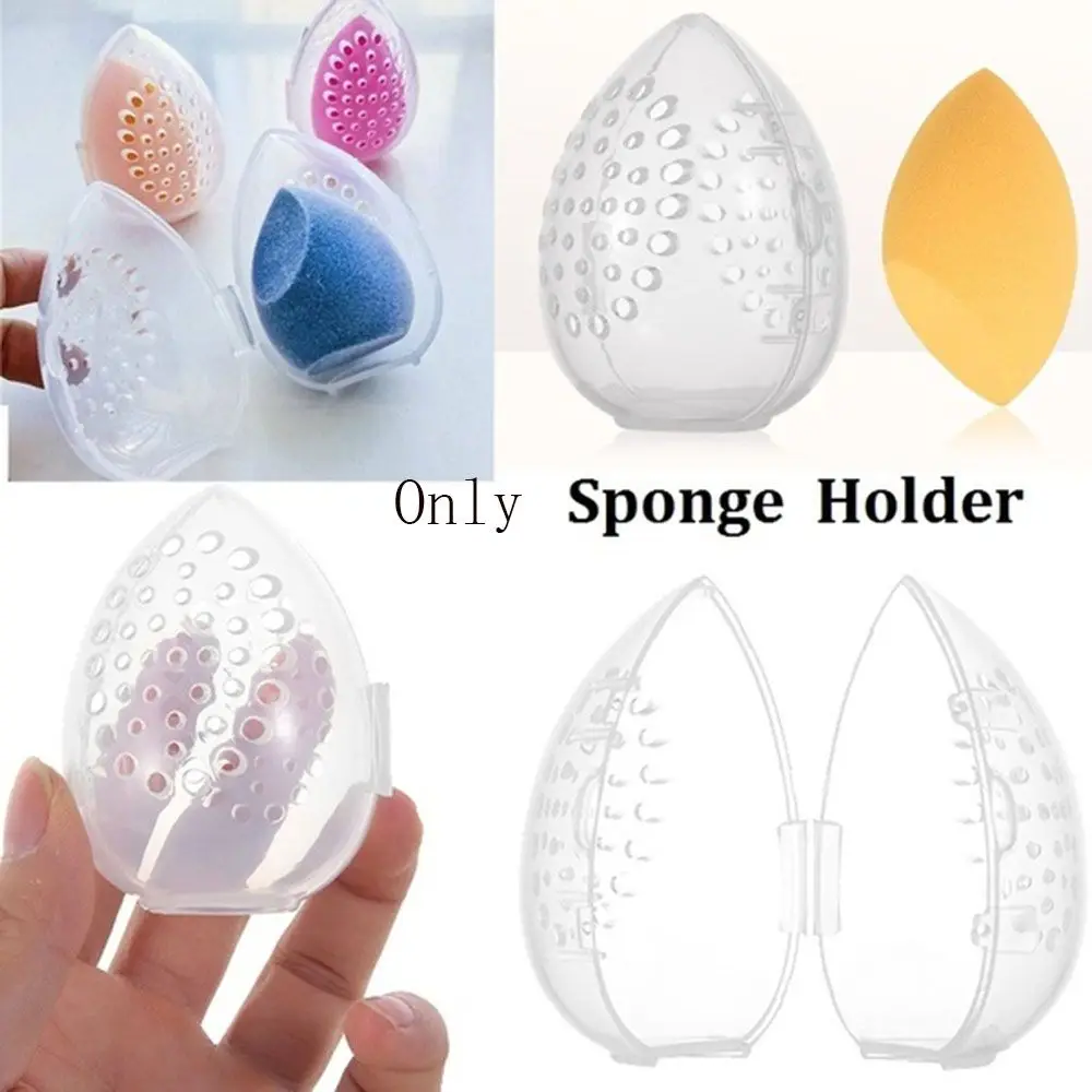 Women Professional Transparent Makeup Tool Sponge Egg Box Egg Puff Case Storage Box Puff Holder