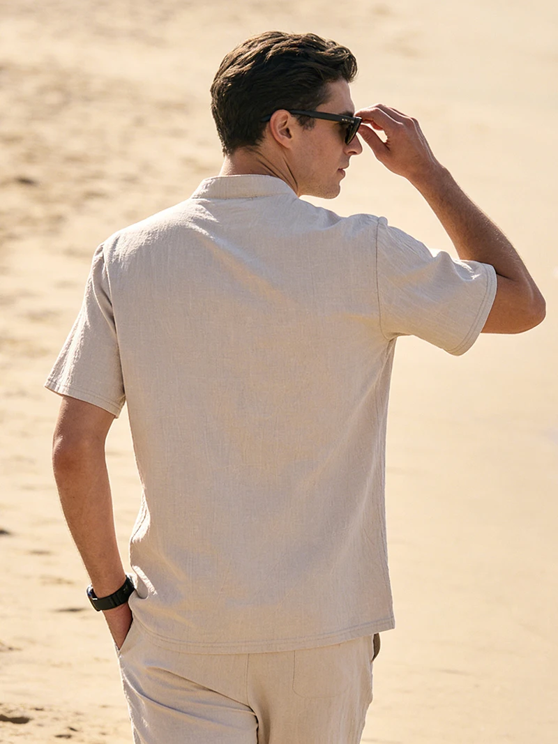 Men's Cotton Linen Henley Shir - Linen Shirt Breathable recension och pris