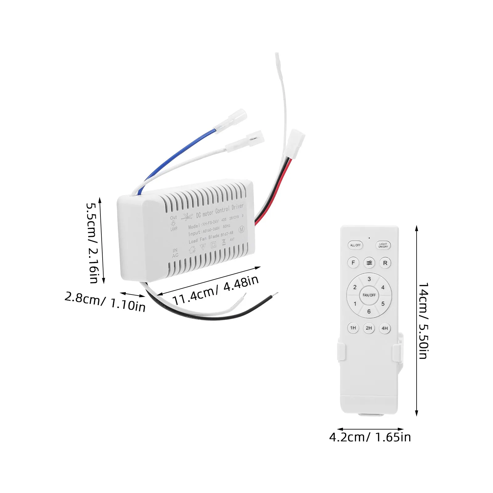 1Set Dc Motor Ceiling Fan Remote Universal Controller 6 Fan Light Control Replacement Receiver Kit