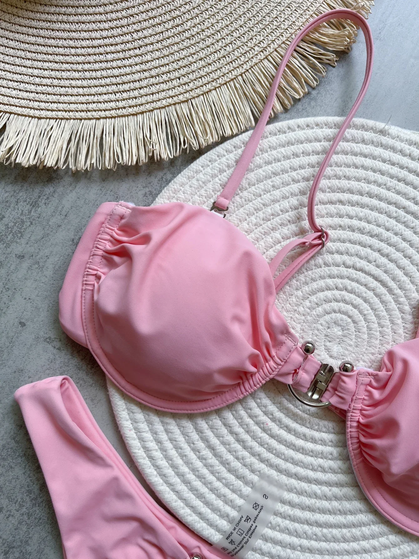 2025 신상 여성 수영복, 푸쉬업 비키니, 하이웨이스트 비키니 세트, 비치웨어