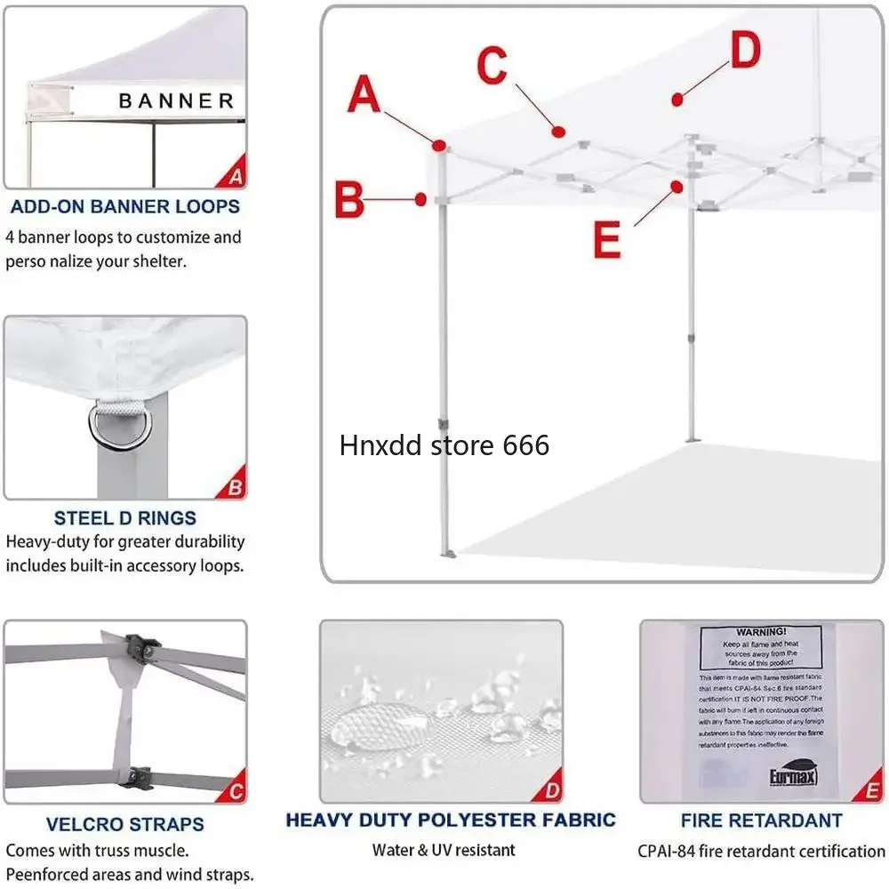 Canopy Tent Top Cover Replacement 10x20 Instant EZ Pop Up  30 Colors 500D Polyester UV Protection Water-Resistant 4PC