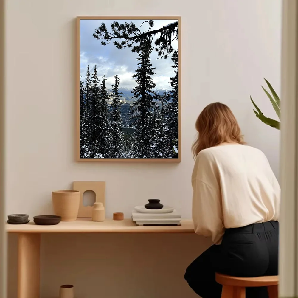 المناظر الطبيعية الجبلية قماش جدار الفن الطبيعة طباعة المناظر الطبيعية الخلابة اللوحة الغابات ديكور غرفة المعيشة المنزلي غرفة نوم جدار ديكور هدية #5