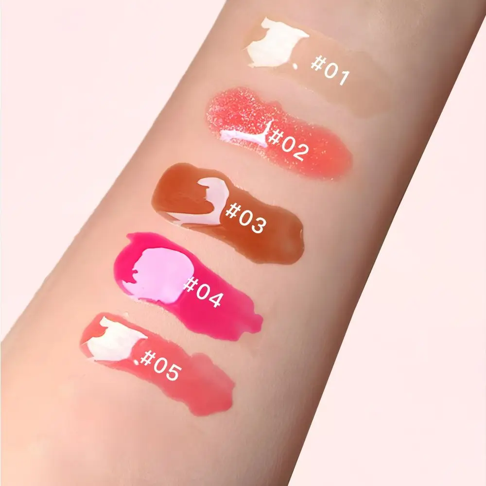 Brillo de labios impermeable portátil, bálsamo labial líquido hidratante, esmalte de labios transparente teñido brillante para maquillaje de mujer