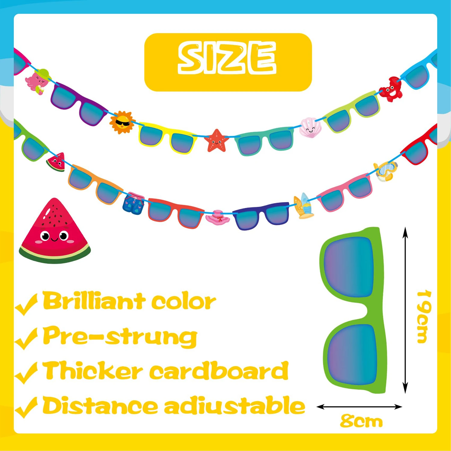 トロピカルパーティーサングラスバナー装飾、夏のハワイプール、 - Glow In The Dark Party Glasses のレビューと価格