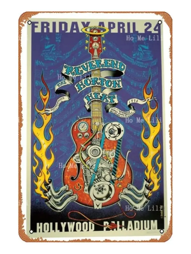 Muecddoa Emek 1998 Rev. Horton Heat Concert Poster Sarcastic Metal Tin Sign Wall Decor Man Cave Bar Garage Decor Vintage Posters