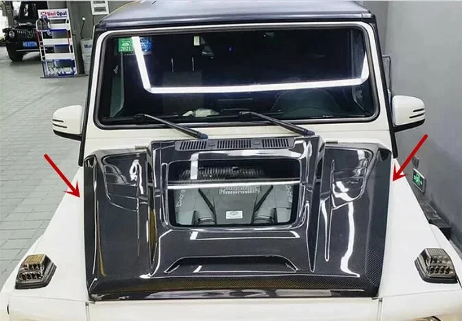 New！ Transparent Real Carbon Fiber Bonnet For Mercedes-Benz W463 G500 G63 G65 G-Class AMG 2008-2018 Front  Engine Hood Vent Cove