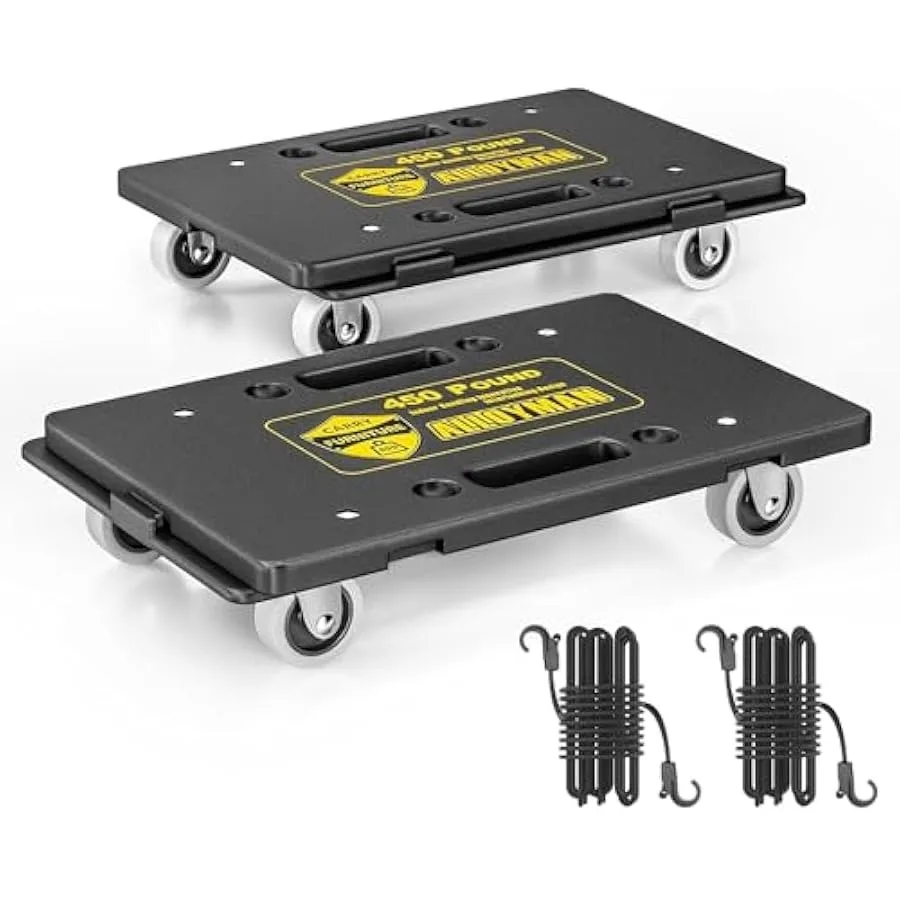 Furniture DollyFurniture Movers with Wheels 450 lbs Capacity Moving Dolly Cart Heavy Duty 4 Wheels Small Flat cart for Moving H