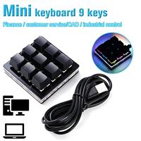 9Keys DIY Custom USB Mini Keypad RGB Programmable Macro Keyboard Gamer Keypad Gaming Drawing Mechanical Keyboard