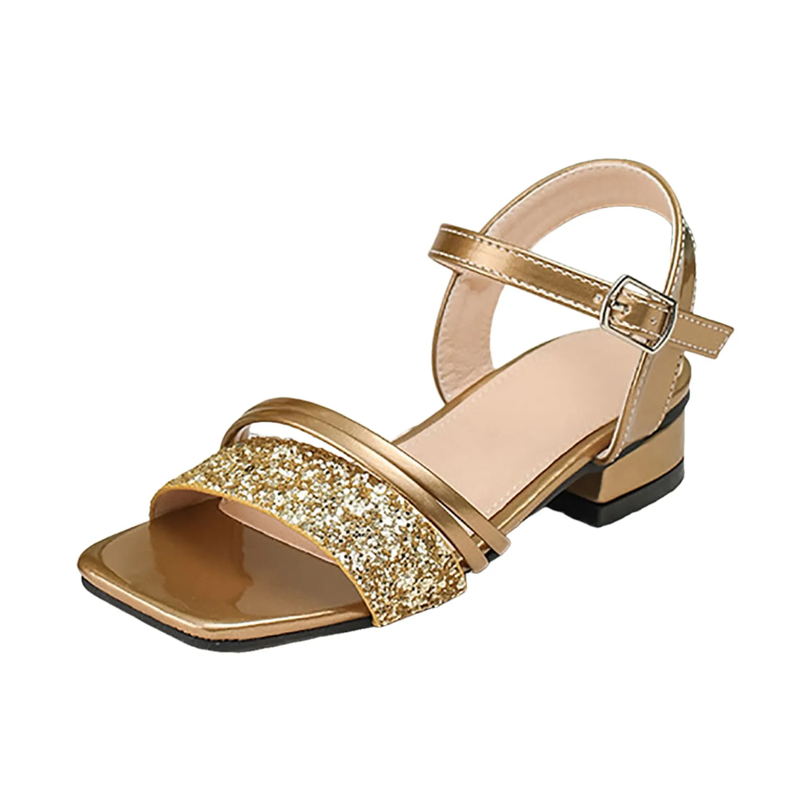 

Girls Slide Sandals Gold Children's Sandals For Girls Hollow Breathable Children's Sandals Soft Bottom Girl Ballet Slippers