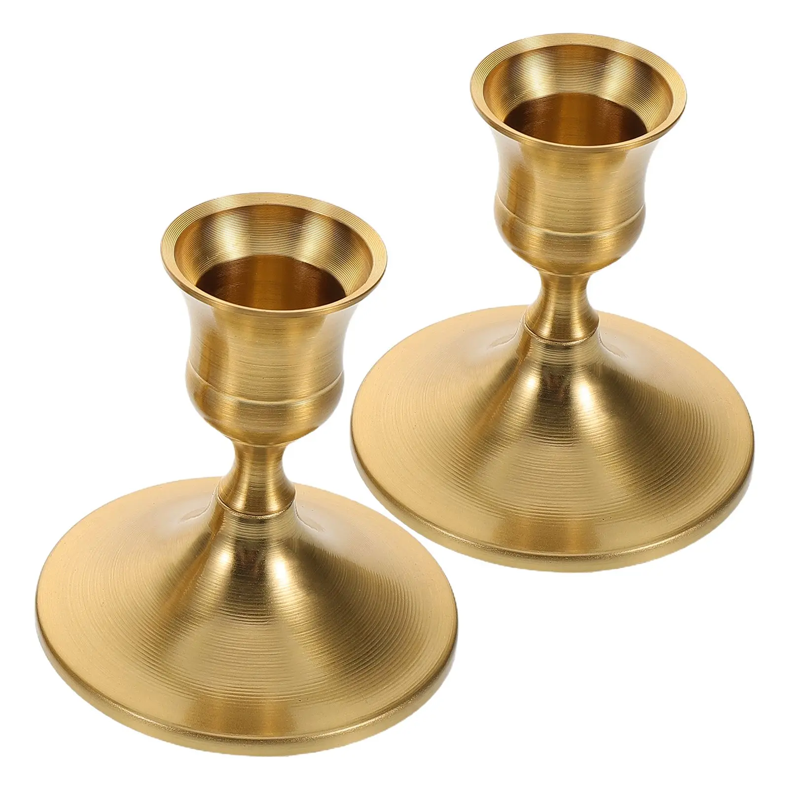 

2 Pcs Holders Elegant European Stick Holder Brass Vintage Taper Sticks Decor Wedding Centerpiece