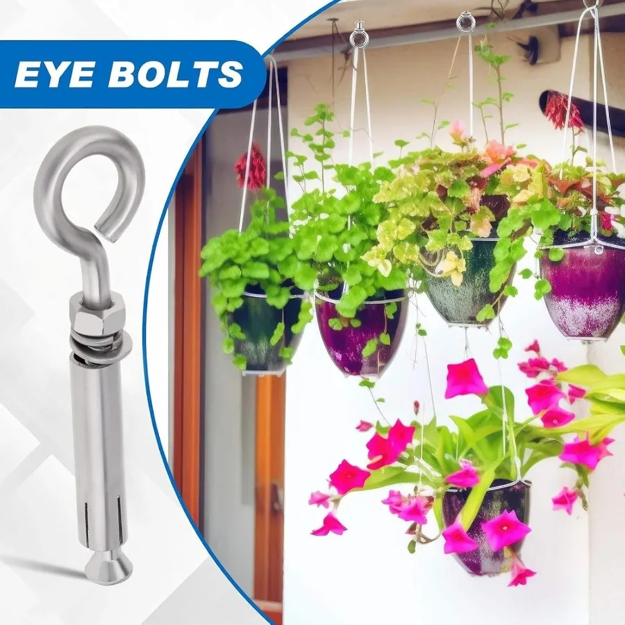 Bulloni a occhiello Corete 6 pezzi Bulloni a occhiello M10 in acciaio inossidabile Corete Ahor Ganci a vite per bulloni ad occhiello Heavy Duty Brick Aho Espansione