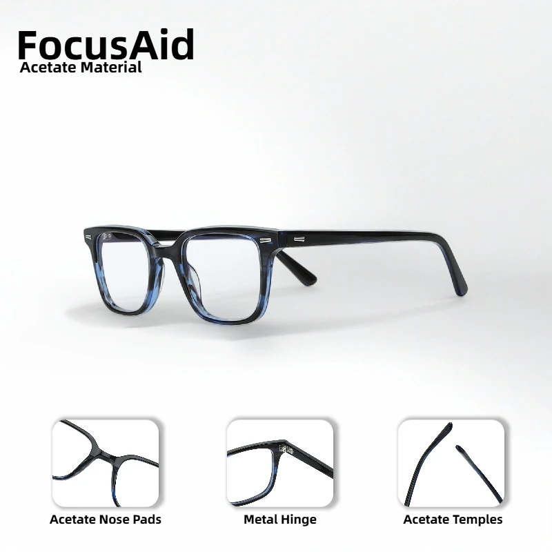 

Fashion Retro Men's Square Optical Glasses Vintage Fashion Design Acetate Frame Women's Decorative Glasses With Clear Lenses