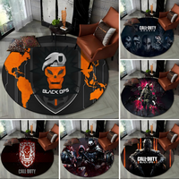 Gamer Printed Round Carpet To Decorate Living Room Bedroom Kitchen Bathroom Hiking Floor Large Mat Machine Washable Soft Rug