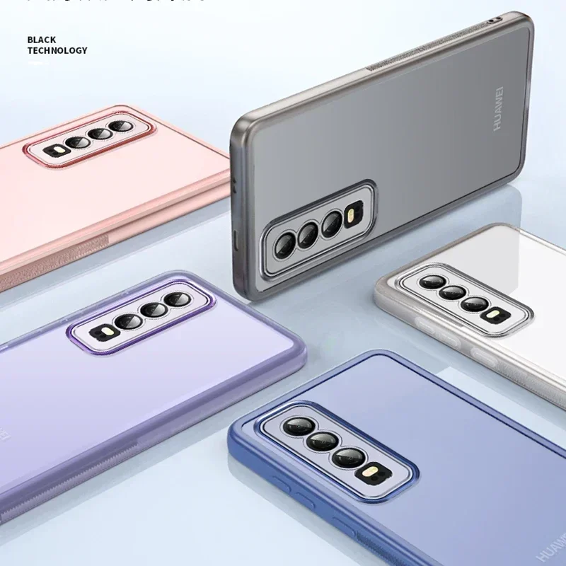 Luxury Clear Phone Case for Huawei P30 Pro P30Pro Soft Transparent Silicone Plating Camera Frame Back Covers with Lens Protector