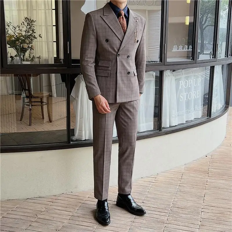 Men's casual double-breasted suits