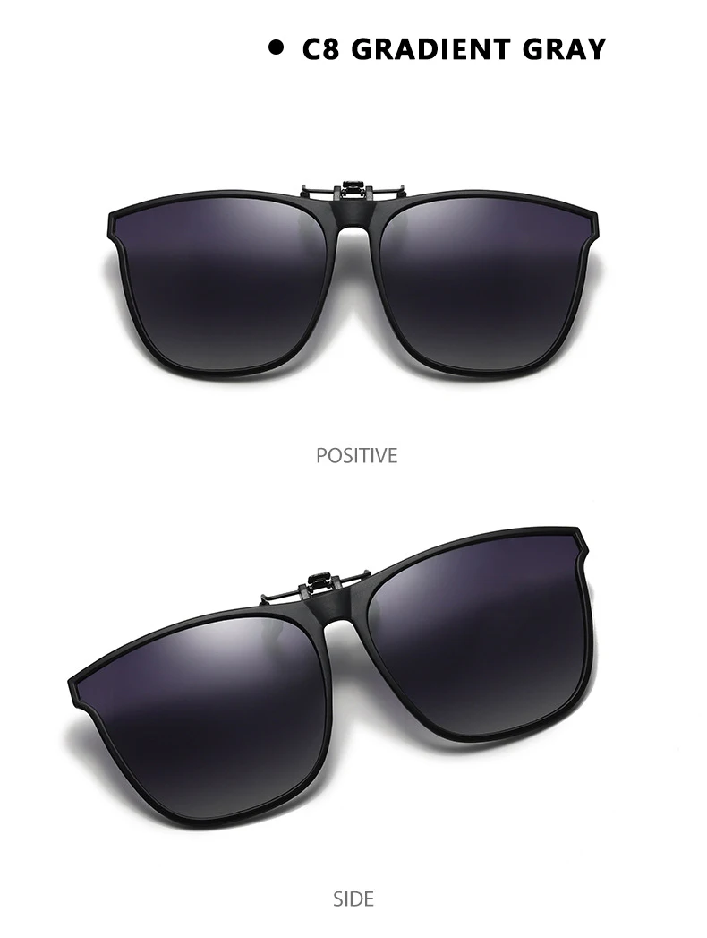 Polarisierte Clip Auf Sonnenbrille Männer Auto Fahrer Brille Nachtsicht Gläser Anti Glare Vintage Quadratische Gläser Oculos – Detail 17