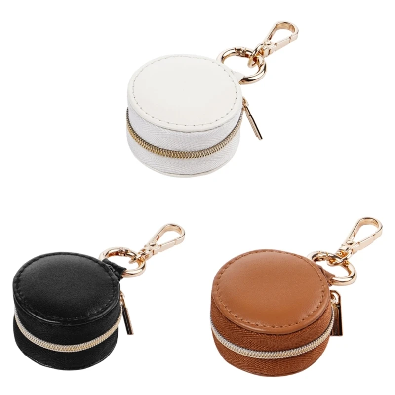 

Portable Leather Jewelry Storage Holder with Keyring Stylish Organizers J78C