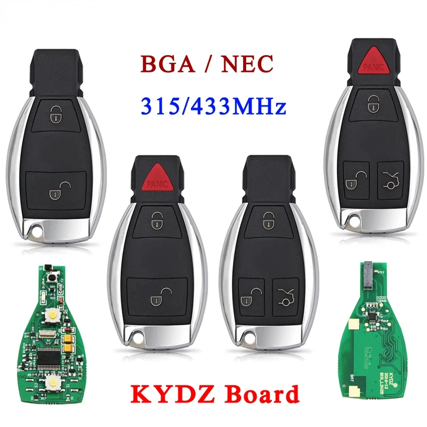 

2/3/4 Buttons Smart Remote Key 315MHz 433Mhz for Mercedes-Benz W203 W169 W204 W209 W211 W210 W212 W220 W164 KYDZ support BGA/NEC