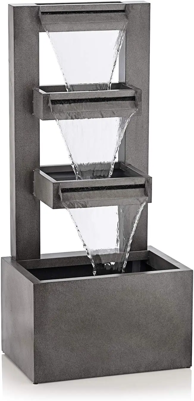 Outdoor Floor Industrial Multi-Tiered Soothing Waterfall Fountain, 43