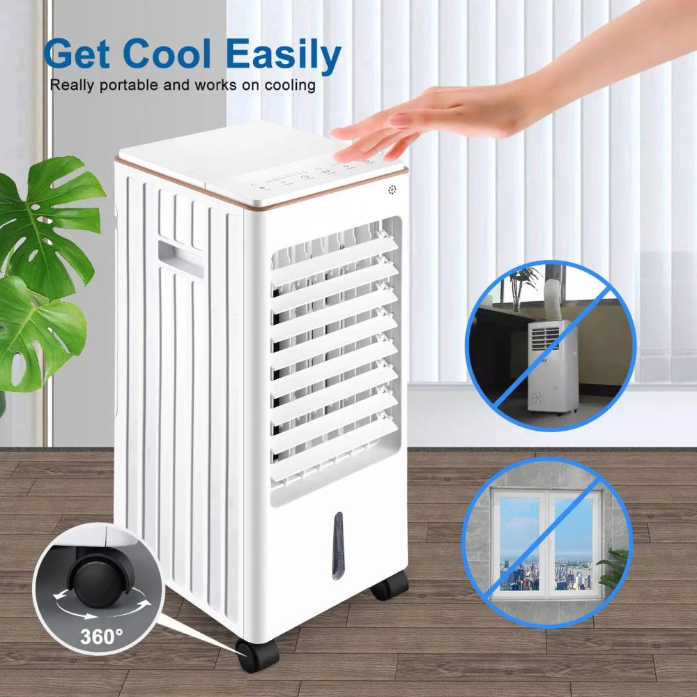 

Portable Evaporative Air Cooler Fan Anion Humidify with Remote Control for Indoor Home Office Dorms