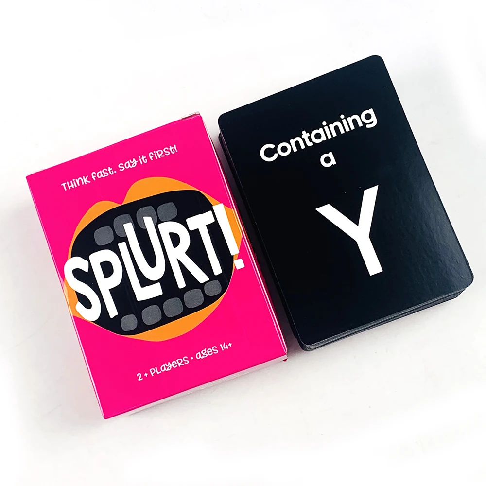 Splurt! Think Fast Say It First! Portable Party Card Travel Game Pink Board Game Birthday Gifts Family Gathering Game Cards