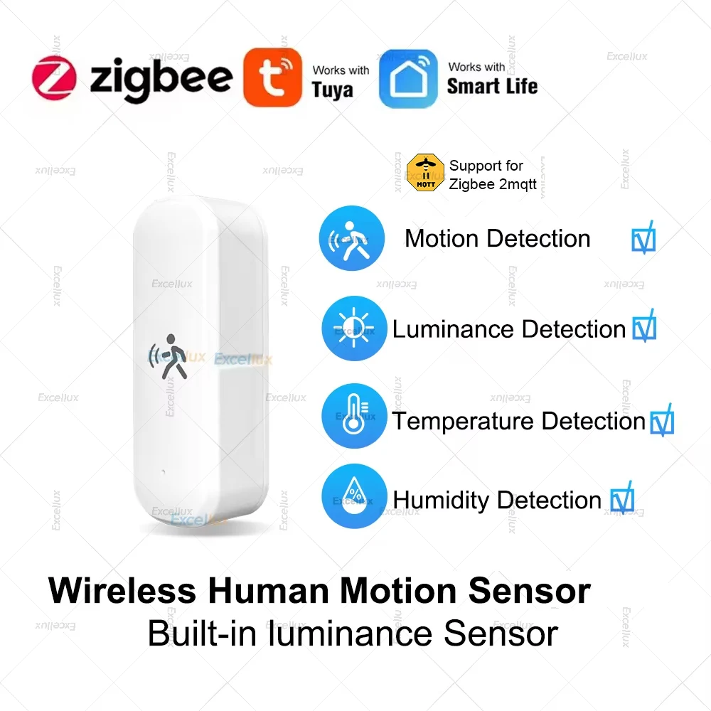 Tuya Zigbee 10G MmWave Radar Human Motion Sensor With illuminance Temperature Humidity Sensor For Smart Life App Or Zigbee2mqtt