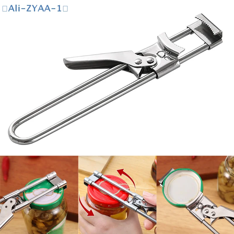 【ZYAA-1】Adjustable Bottle Opener Stainless Steel Lids Off Jar Opener Labor-Saving Screw Can Opener For Kitchen Tools
