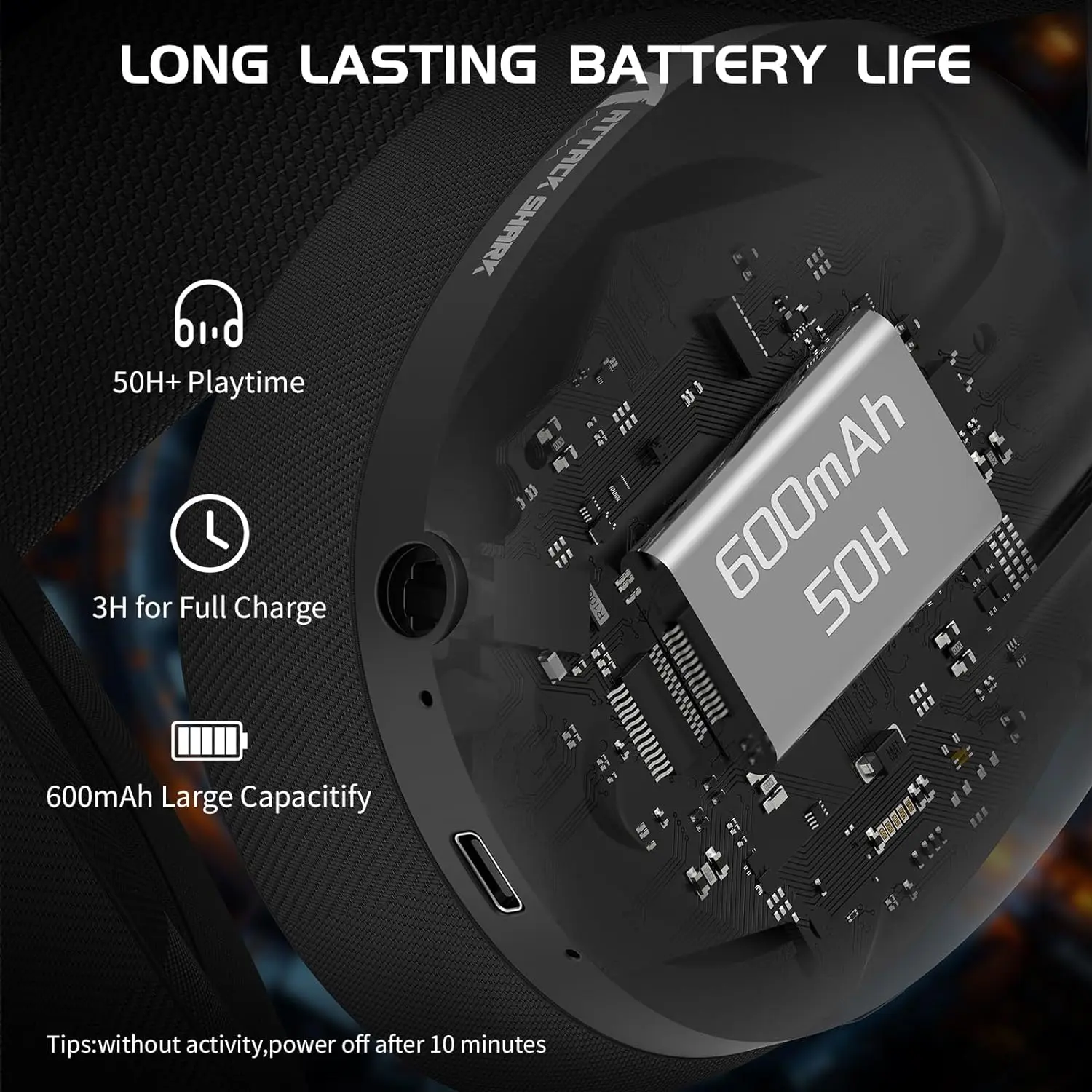 MAMBASNAKE x ATTACK SHARK L80 Light Weight Wireless Gaming Headset Lightspeed 3.5mm Audio Jack with Microphone