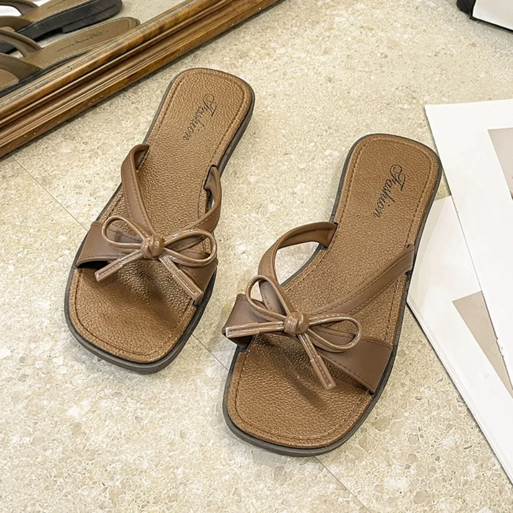 1 Pair Soft Sole Flat Sandals Open Toe Lightweight Slip on Sandals Wear Resistant Cushioned Sandals Slip on Open Beach Trips