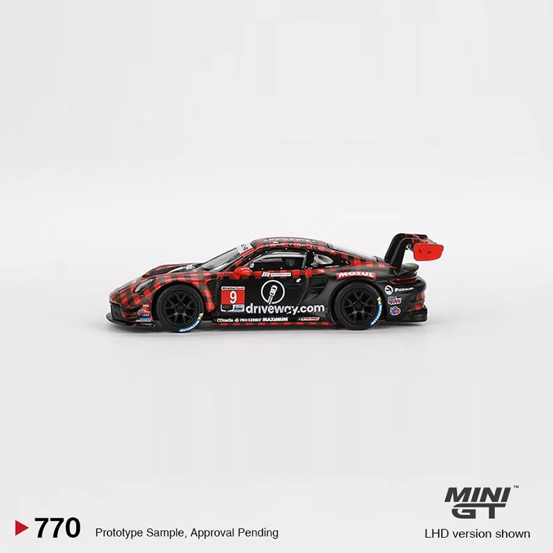 MINIGT 1:64 Modello di Auto Pors 911 GT3 R # 9 Veicolo sportivo pressofuso in lega GTD PRO Pfaff Motorsports # 770