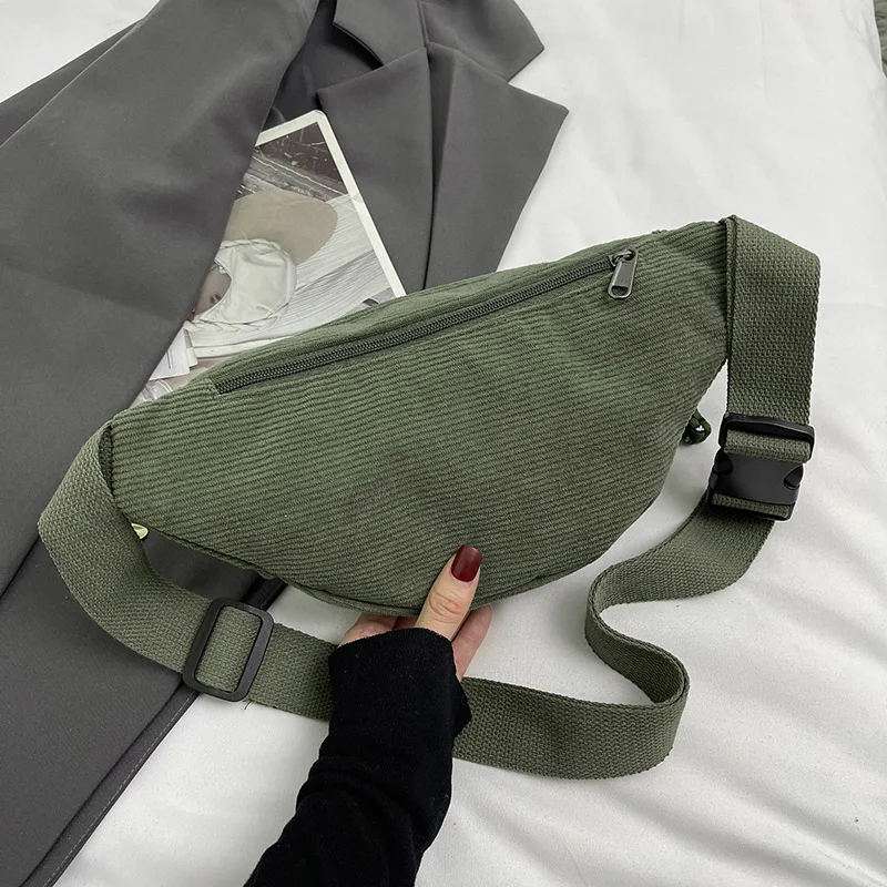 Casual Cord Gürtel Taschen für Frauen Mode Fanny Pack Weibliche Banane Taille Tasche Hüfte Geldbörse Schulter Crossbody Brust Tasche Tasche – Detail 35