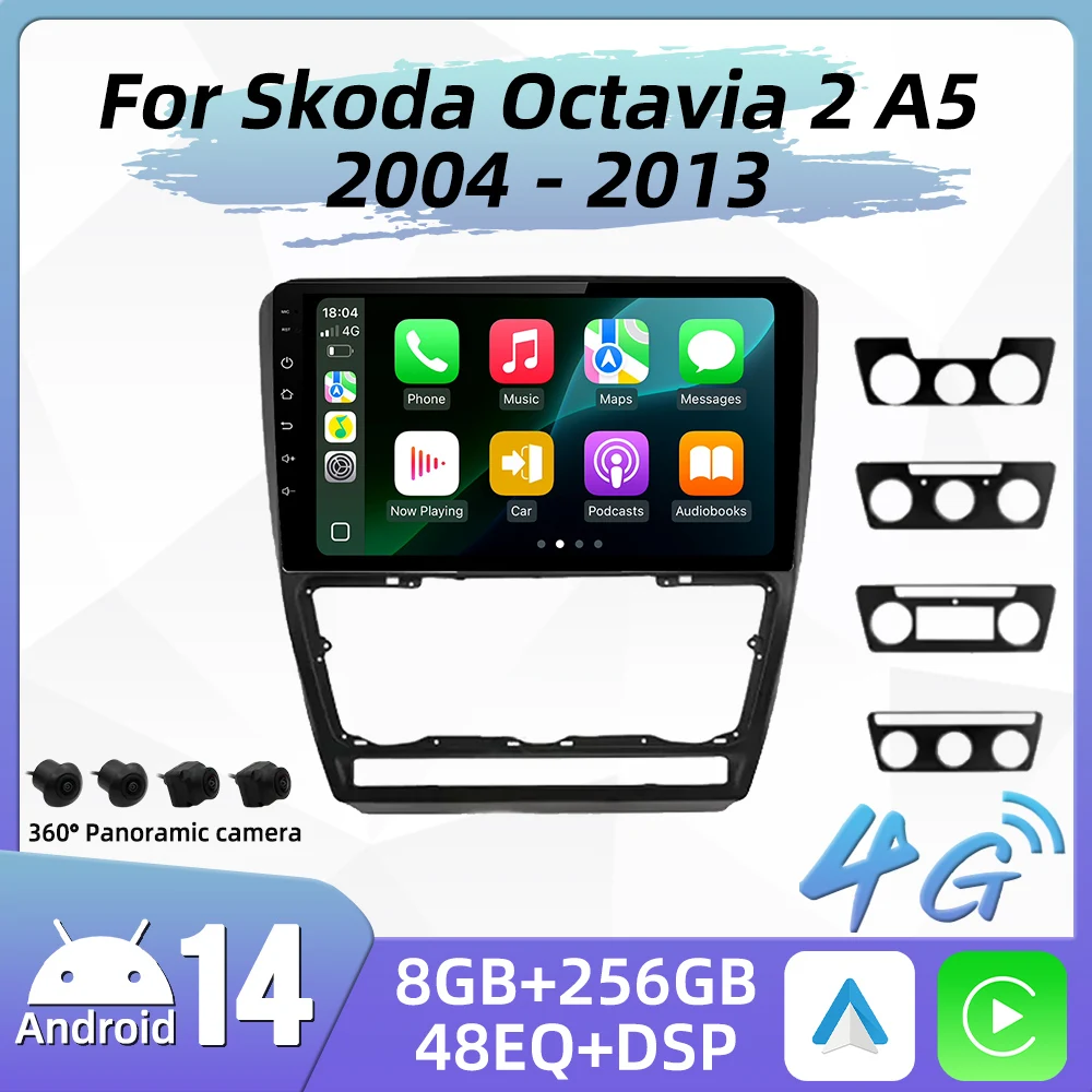 

Car Multimedia For Skoda Octavia 2 A5 2004 - 2013 Android Radio GPS Navigation Carplay Auto Head Unit Stereo Autoradio 2 Din 4G