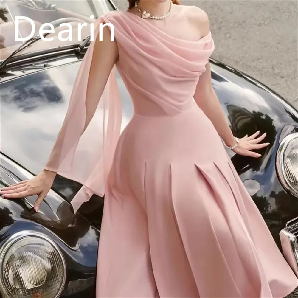 Customized Evening Dress Prom Gown Party Occasion Women YPMWZX One Shoulder A-line Ankle Length Skirts Draped Bespoke  D