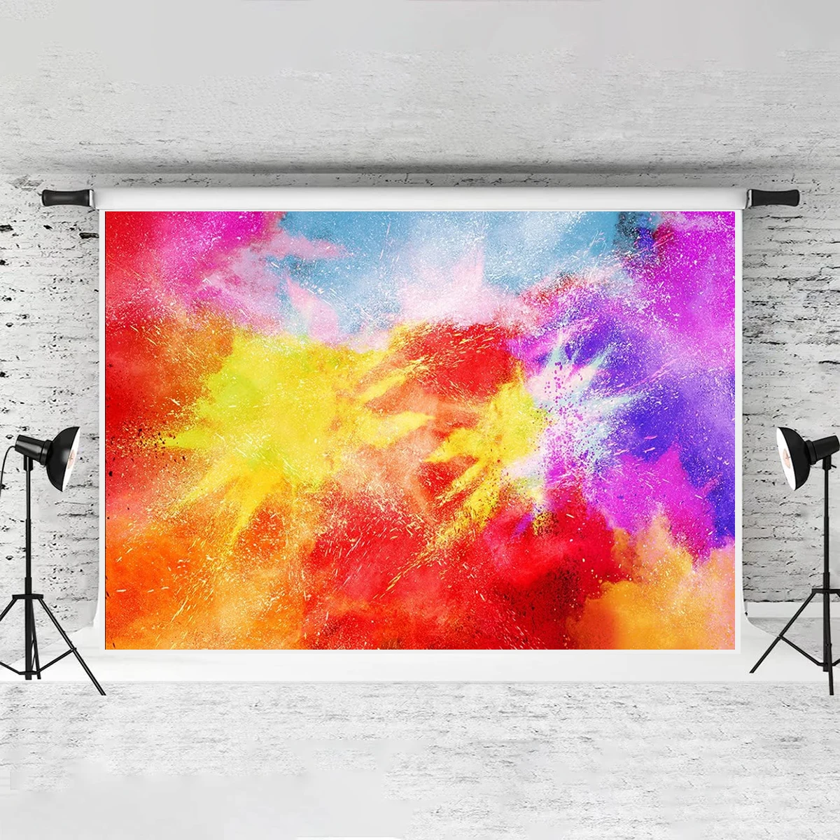 Colorful Paint Splash Backdrop Abstract Graffiti Style Hip Hop 80s Art Party Painting Photography Background Banner Color Run