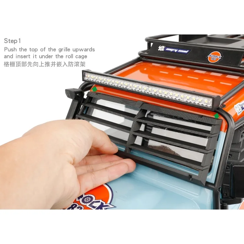 Ochrona przednich drzwi, okna i kratki wlotowej WBRC do samochodu RC Crawler 1/10 TRX-4 Defender, ulepszone akcesoria