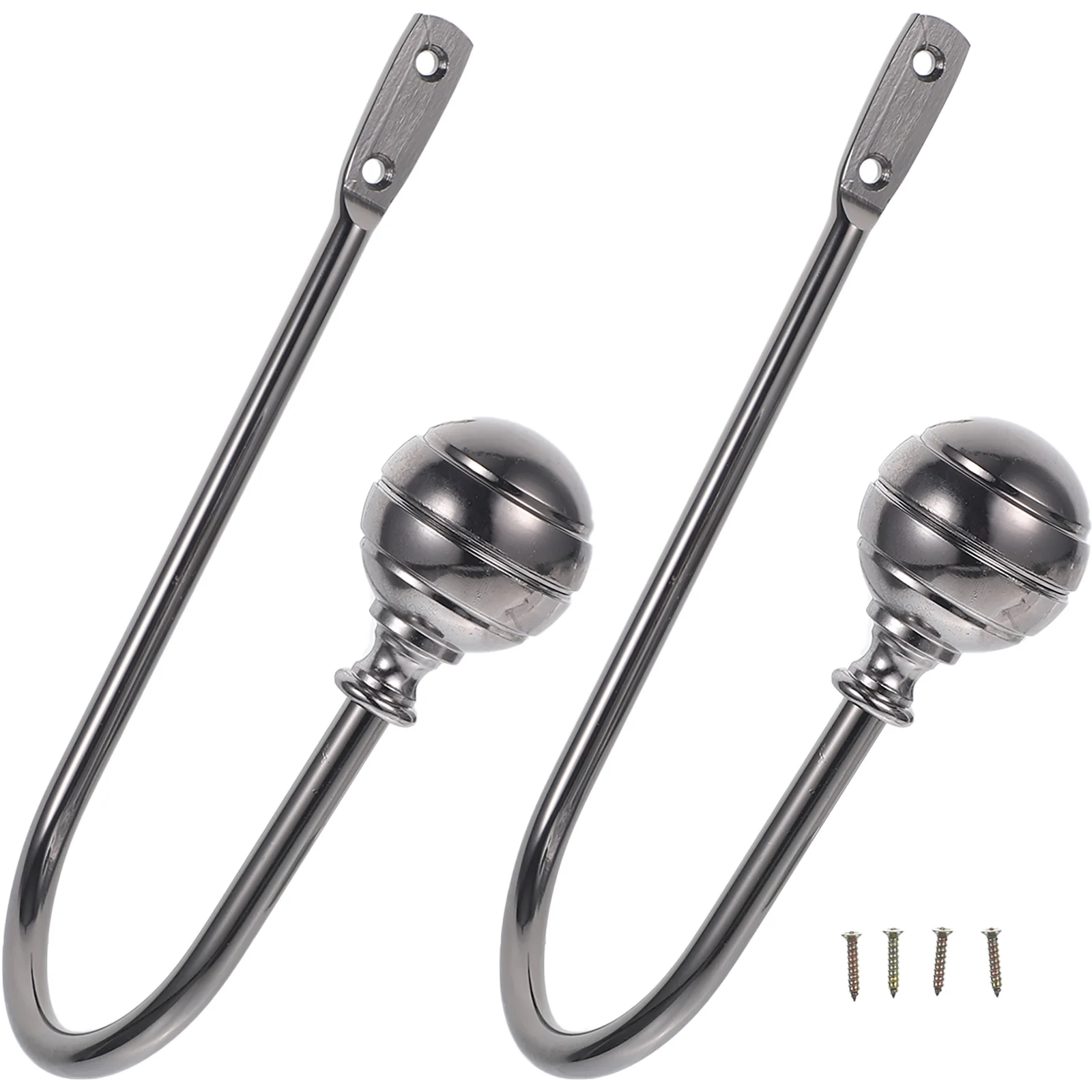 

2pcs Metal Hooks Wall Mounted Drapery Tiebacks Decorative Holdbacks Bedroom Bathroom Living Room Easy Install Curtain