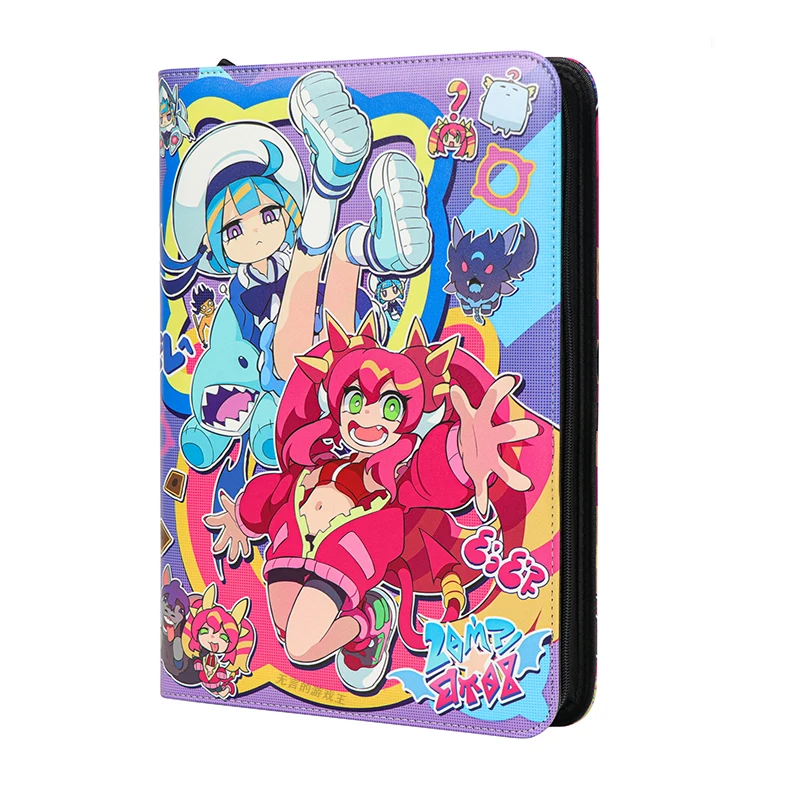 9 Pocket Anime Card Albums Premium Binder with Zipper for 360 Cards - Side Loading Pockets for Trading Card Games TCG