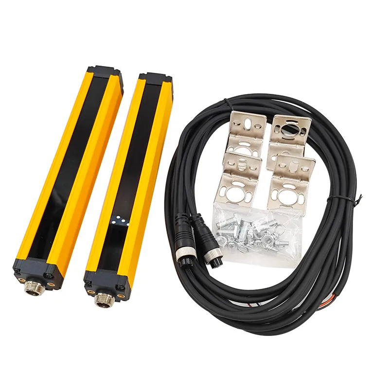 Safety Light Curtain Sensor 20mm 40mm Pitch Area Protection Device Industrial Infrared Grating Barrier NPN PNP Output 12-24V DC