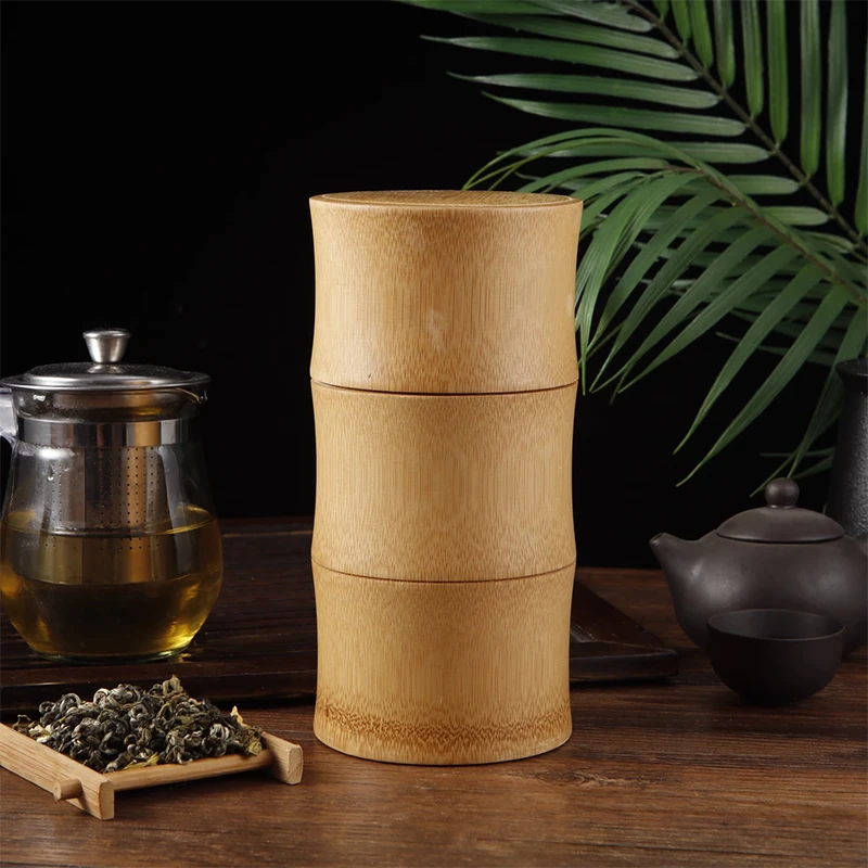 Natürliche Bambus Lebensmittel Lagerung Box Tee Nuss Gewürz Lagerung Box Tee Kanister Umweltfreundliche Organizer Jar Küche Container – Detail 6