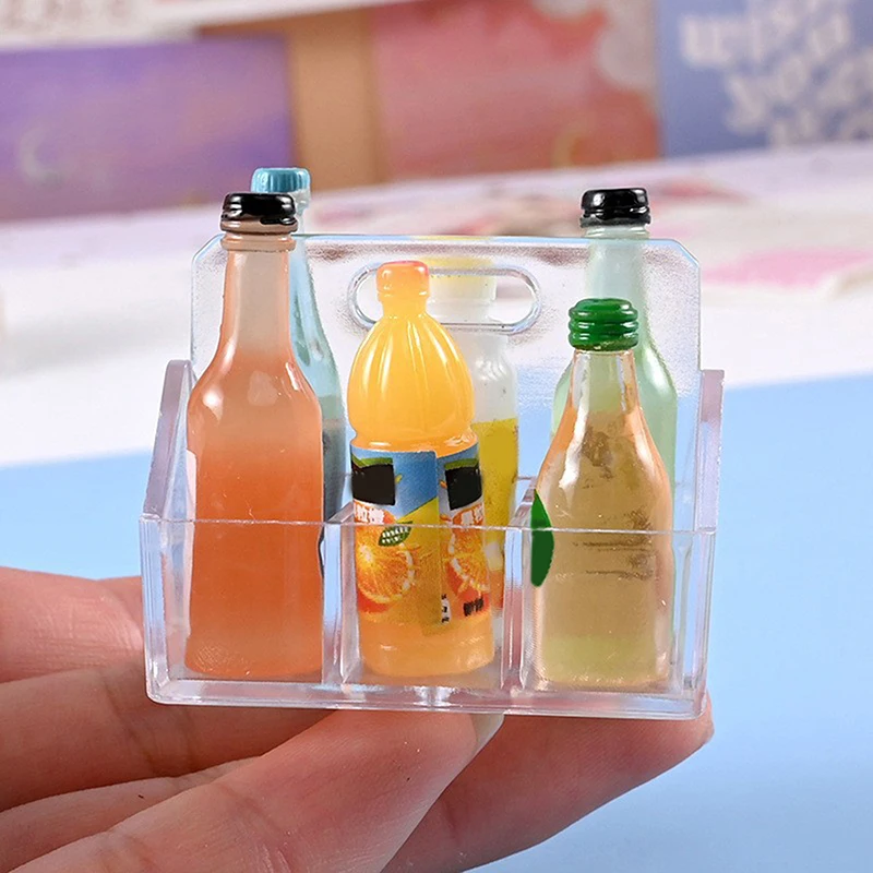 Ensemble double de bouteilles de boisson et de lait de taille Mini, accessoires de scène de nourriture pour maison de poupée, modèles de jouets de simulation