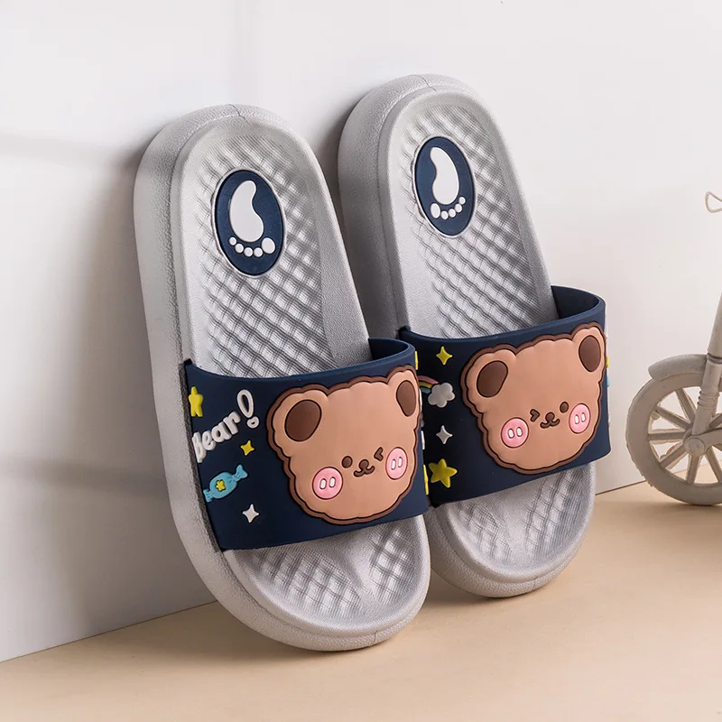 Summer Child Shoes Boy Girl Slippers Cute Cartoon Sandals  Parent-child Massage Indoor Antiskid Shower Sandals Beach Kid Sandals