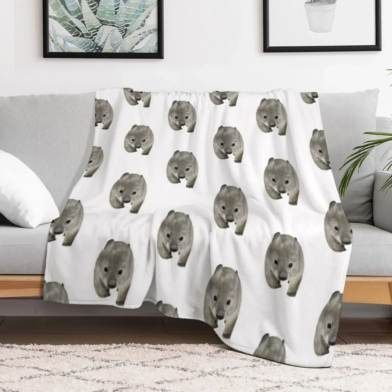 Cuddles the wombat Throw Blanket for babies Flannel cosplay anime Sofa Throw Blankets