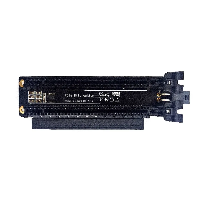 PCIE split card X16 to X8X8 one to two 1 slot width itx a4 chassis, dual graphics card
