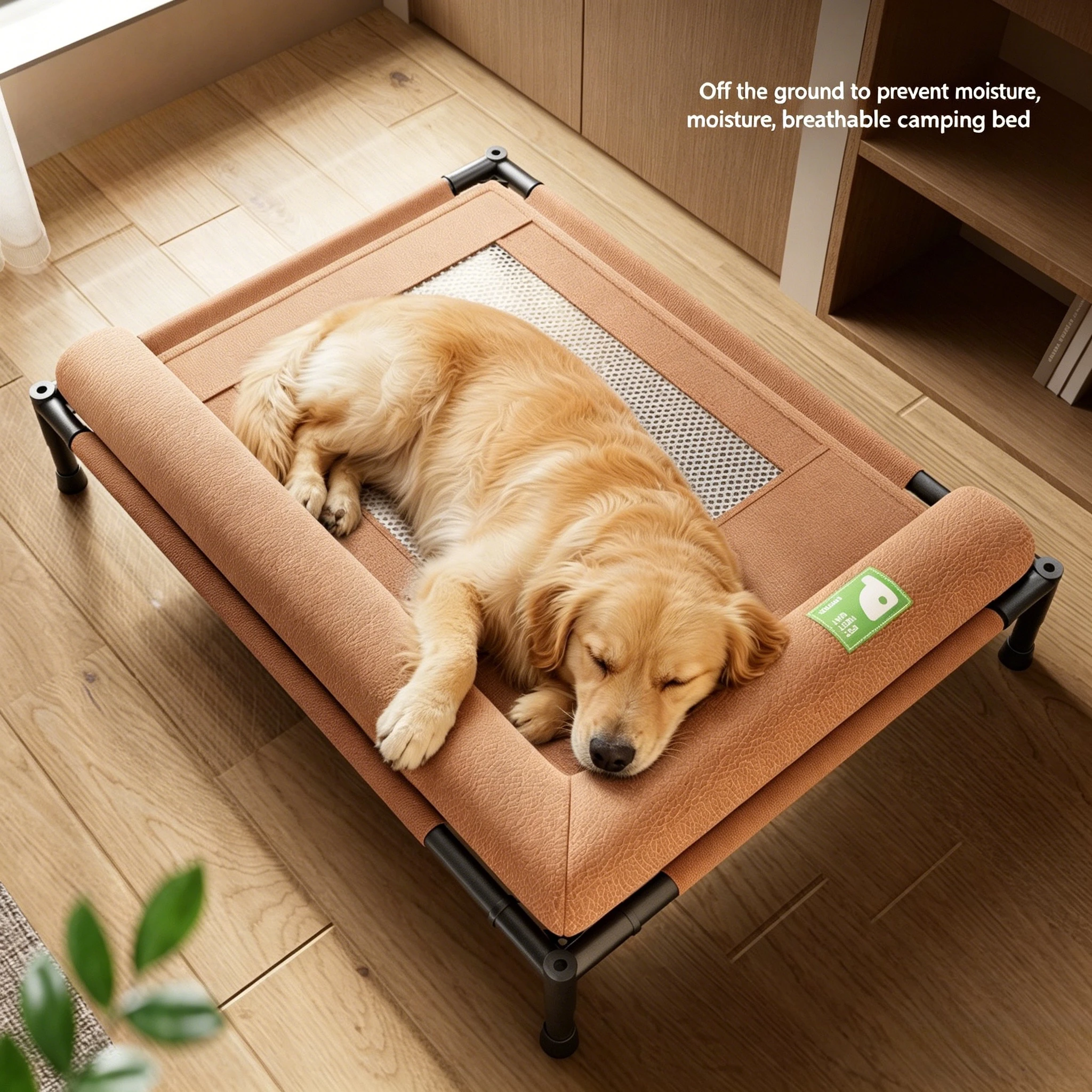 Waterproof Elevated Dog Kennel Removable Washable Chew Resistant Leather Bed for Small Medium Dogs All Seasons